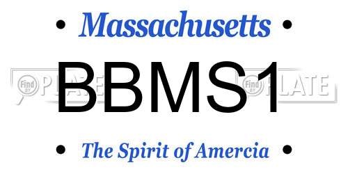 BBMS1 Massachusetts License Plate
