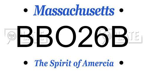 BBO26B Massachusetts License Plate