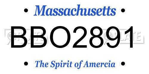 BBO2891 Massachusetts License Plate