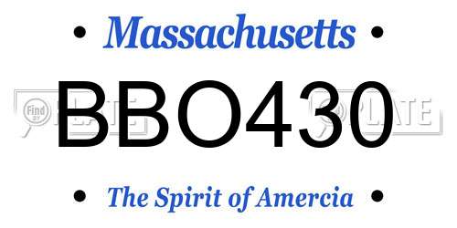 BBO430 Massachusetts License Plate
