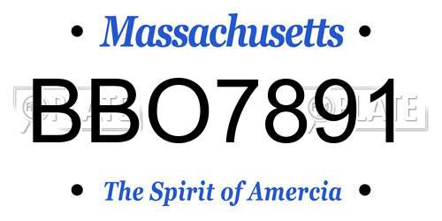 BBO7891 Massachusetts License Plate