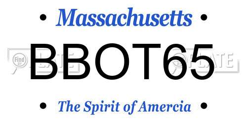 BBOT65 Massachusetts License Plate