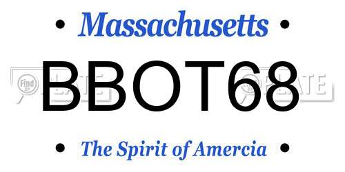 BBOT68 Massachusetts License Plate