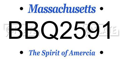 BBQ2591 Massachusetts License Plate