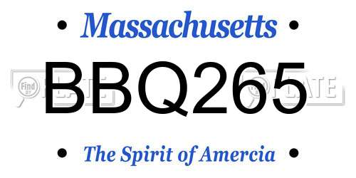 BBQ265 Massachusetts License Plate