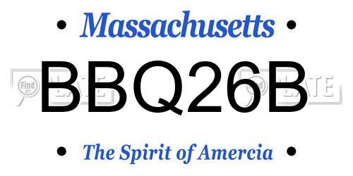 BBQ26B Massachusetts License Plate