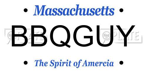 BBQGUY Massachusetts License Plate