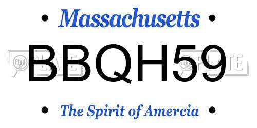 BBQH59 Massachusetts License Plate