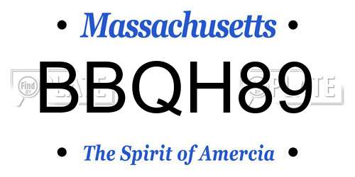 BBQH89 Massachusetts License Plate