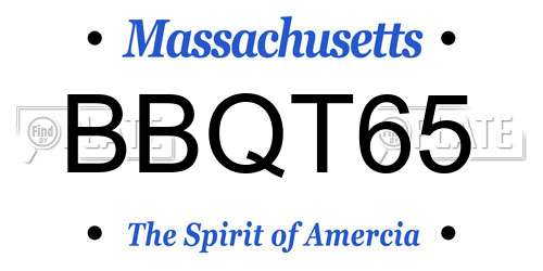 BBQT65 Massachusetts License Plate