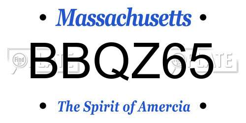 BBQZ65 Massachusetts License Plate