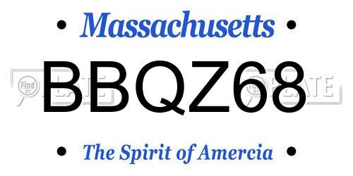BBQZ68 Massachusetts License Plate