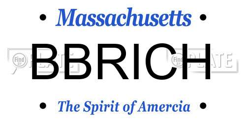 BBRICH Massachusetts License Plate