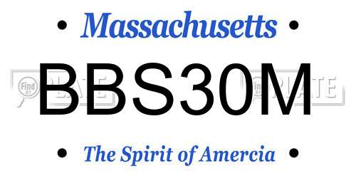 BBS30M Massachusetts License Plate
