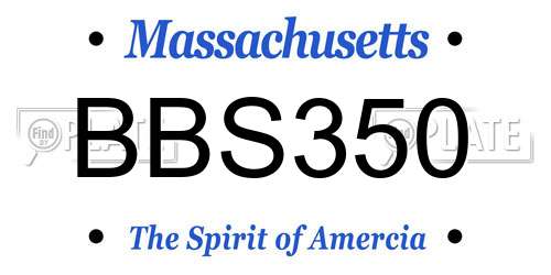 BBS350 Massachusetts License Plate