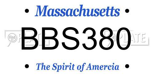 BBS380 Massachusetts License Plate