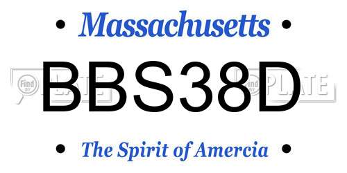 BBS38D Massachusetts License Plate
