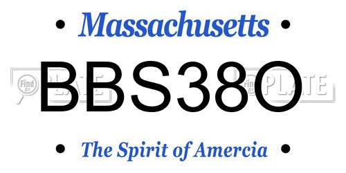 BBS38O Massachusetts License Plate