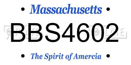 BBS4602 Massachusetts License Plate