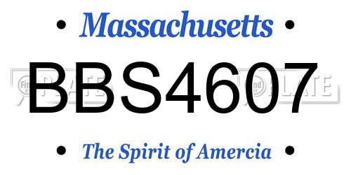 BBS4607 Massachusetts License Plate