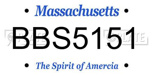 BBS5151 Massachusetts License Plate
