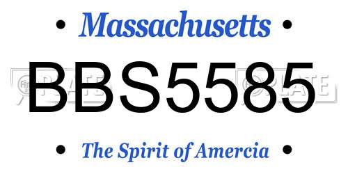 BBS5585 Massachusetts License Plate