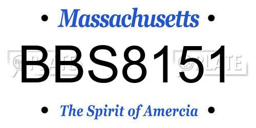 BBS8151 Massachusetts License Plate