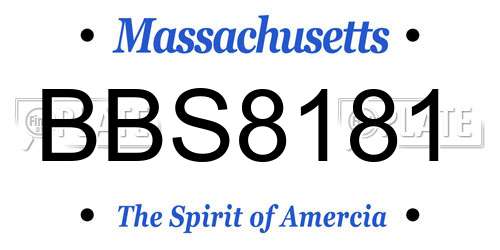 BBS8181 Massachusetts License Plate