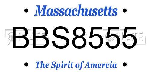 BBS8555 Massachusetts License Plate
