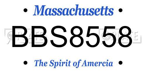 BBS8558 Massachusetts License Plate
