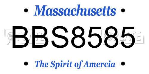 BBS8585 Massachusetts License Plate
