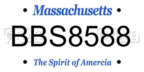 BBS8588 Massachusetts License Plate