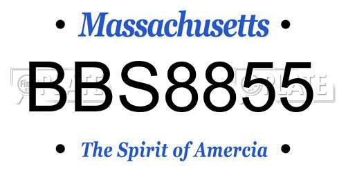 BBS8855 Massachusetts License Plate