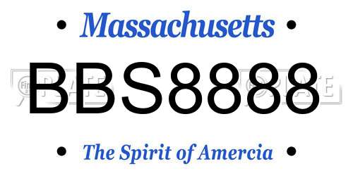 BBS8888 Massachusetts License Plate