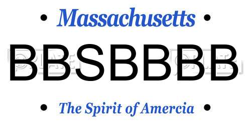 BBSBBBB Massachusetts License Plate