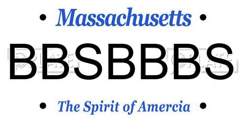 BBSBBBS Massachusetts License Plate