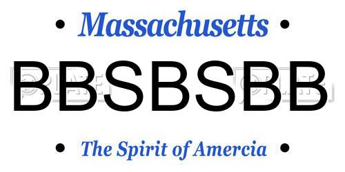 BBSBSBB Massachusetts License Plate