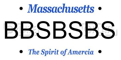 BBSBSBS Massachusetts License Plate