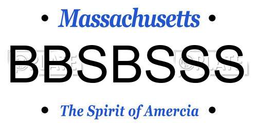 BBSBSSS Massachusetts License Plate