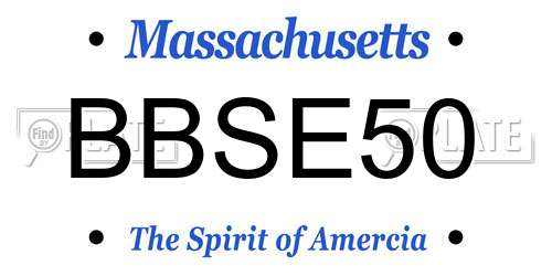 BBSE50 Massachusetts License Plate