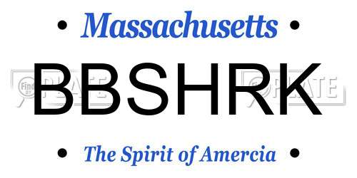 BBSHRK Massachusetts License Plate