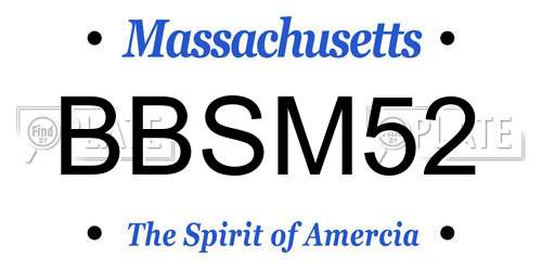 BBSM52 Massachusetts License Plate