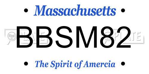 BBSM82 Massachusetts License Plate