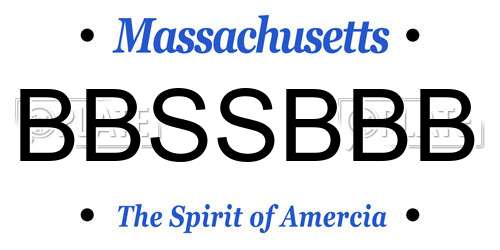 BBSSBBB Massachusetts License Plate