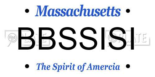 BBSSISI Massachusetts License Plate