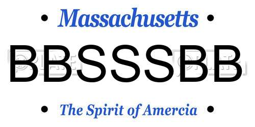 BBSSSBB Massachusetts License Plate
