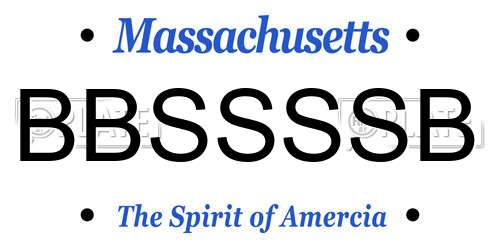 BBSSSSB Massachusetts License Plate