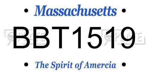 BBT1519 Massachusetts License Plate