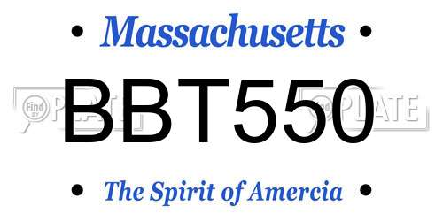 BBT550 Massachusetts License Plate