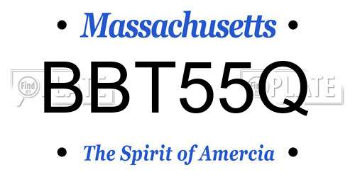 BBT55Q Massachusetts License Plate